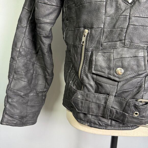 ACCENT on You 100% Leather Motorcycle Jacket, Black, Belt, Zipper, Sz S 2/$50 - Picture 6 of 16
